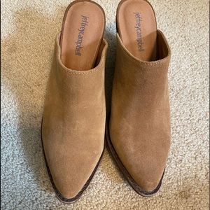 Like new. Worn once. Jeffery Campbell size 6 Mule. Carmel color.
